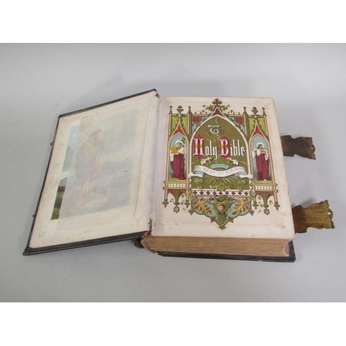 1243 - LARGE LEATHER BOUND FAMILY BIBLE