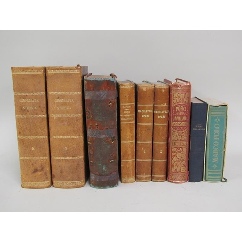 1256 - QTY OF LEATHER BOUND BOOKS TO INCL VOLUMES II & III OF GEOGRAFIA STORICA