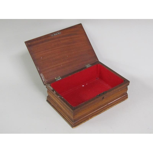 1261 - 19C MAHOGANY BOX, 30CM W