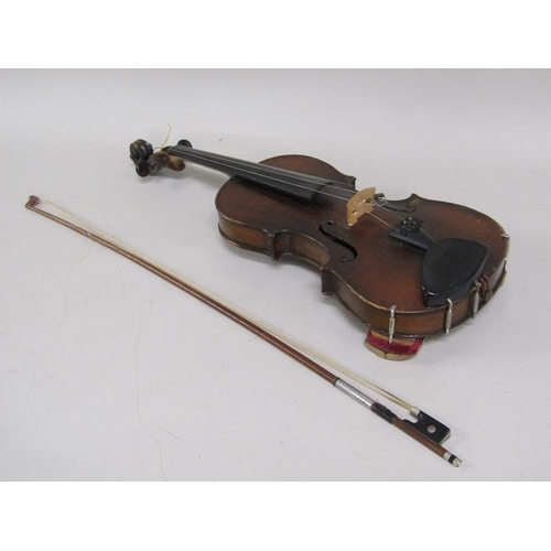 1274 - VIOLIN AND BOW IN CASE, CASE 77CM L