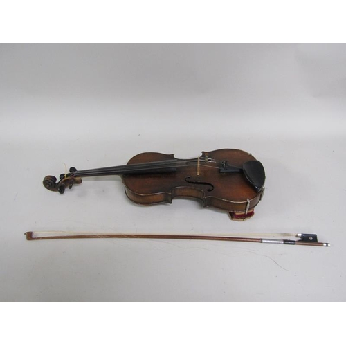 1274 - VIOLIN AND BOW IN CASE, CASE 77CM L