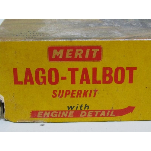 1296 - MERRIT LAGO - TALBOT RACING CAR MODEL IN BOX, BOX 18CM W