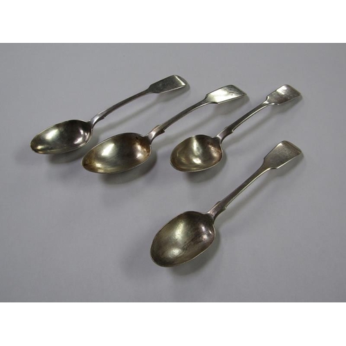 1392 - FOUR SILVER TEASPOONS, ONE EXETER 1849/52 AND THREE BY ROBERT WILLIAMS & SONS 1850