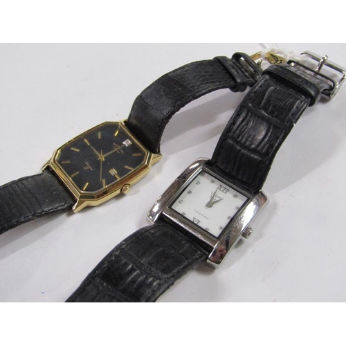 1395A - GIANNI VECCI GENTS WATCH WITH LEATHER STRAP TOGETHER WITH A ROTARY DIAMOND Q GENTS WATCH ON LEATHER ... 