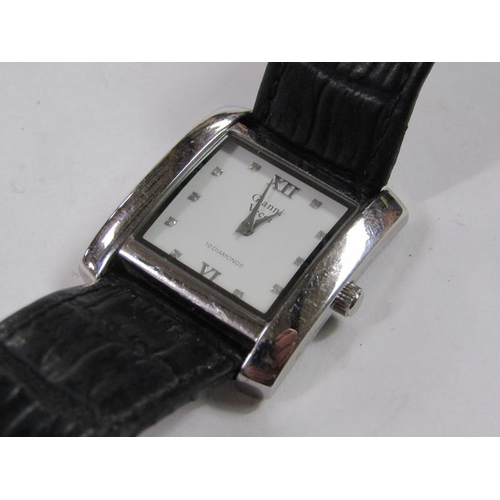 1395A - GIANNI VECCI GENTS WATCH WITH LEATHER STRAP TOGETHER WITH A ROTARY DIAMOND Q GENTS WATCH ON LEATHER ... 