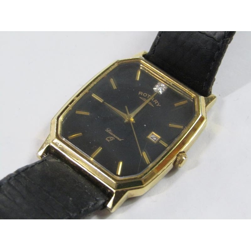 1395A - GIANNI VECCI GENTS WATCH WITH LEATHER STRAP TOGETHER WITH A ROTARY DIAMOND Q GENTS WATCH ON LEATHER ... 