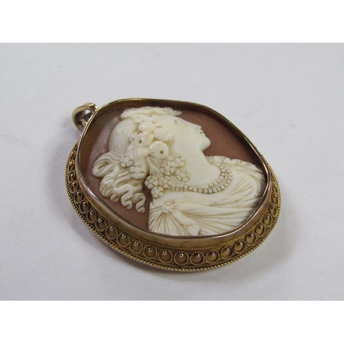 1399 - PRESENTATION GARRARDS GENTS WATCH, A CAMEO PENDANT BROOCH AND GILT METAL CHAIN AND FILIGREE BRACELET