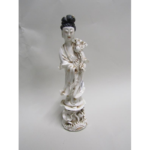 1620 - ORIENTAL CERAMIC FIGURE - GEISHA GIRL, 23.5CM H, A/F