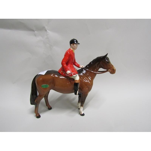 1621 - BESWICK HUNTSMAN ON HORSE, 20CM H; GREY HORSE