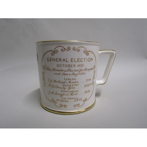 1625 - CROWN DEVON TANKARD - GENERAL ELECTION 1959, 10CM H