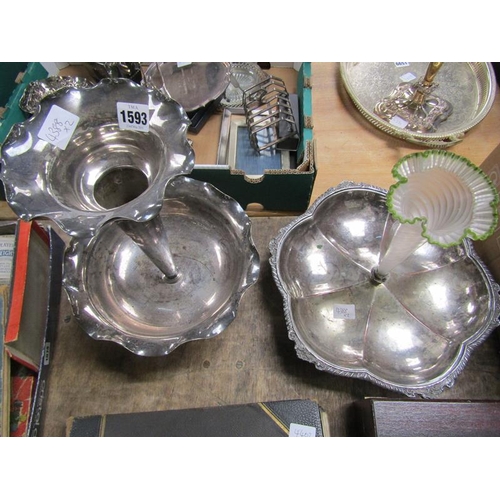 1593 - TWO LATE VICTORIAN SILVER PLATED TABLE CENTREPIECE BOWLS