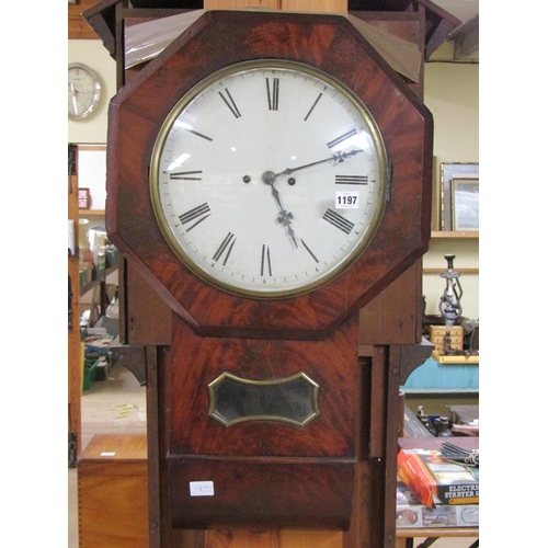 1197 - VICTORIAN MAHOGANY CASE WALL CLOCK