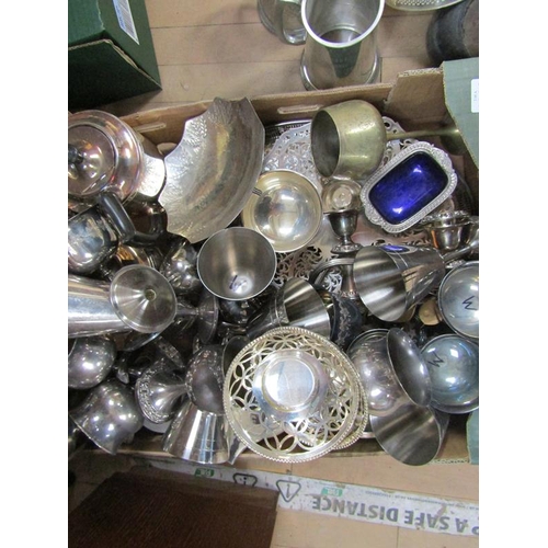 1608 - COLLECTION OF SILVER PLATED GOBLETS, TANKARDS AND OTHER ASSOCIATED