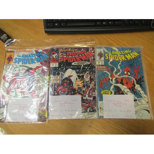 1203 - THREE BOXES OF VINTAGE MARVEL COMICS - XMEN, SPIDERMAN & THE DEFENDERS