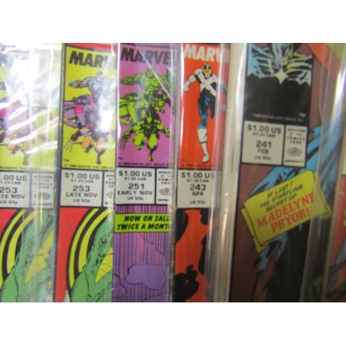 1203 - THREE BOXES OF VINTAGE MARVEL COMICS - XMEN, SPIDERMAN & THE DEFENDERS