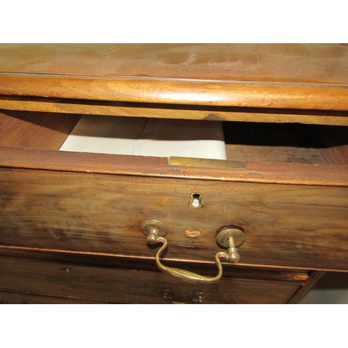 15 - GEORGIAN MAHOGANY CHEST OF TWO SHORT AND THREE LONG DRAWERS, 110CM W, 105CM H