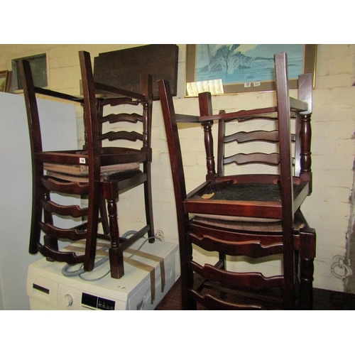 18 - FOUR OAK LADDERBACK CHAIRS