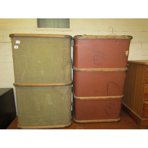 2 - TWO VINTAGE TRAVELLING TRUNKS