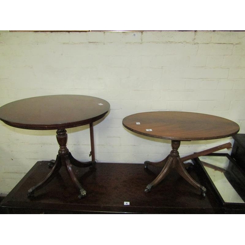 9 - TWO REPRO TRIPOD TABLES