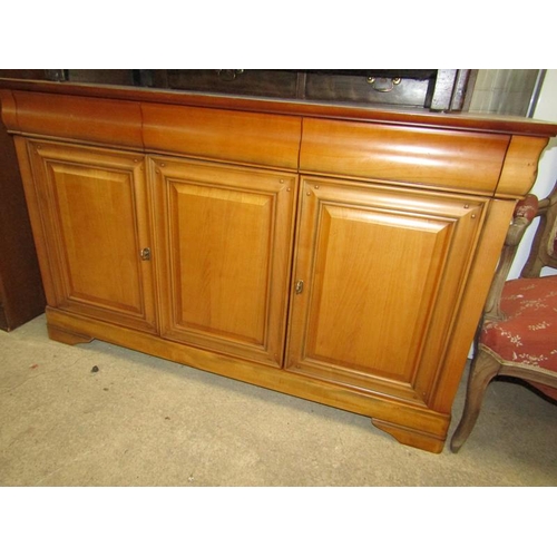 24 - MODERN CHERRYWOOD SIDEBOARD, 140CM L, 85CM H