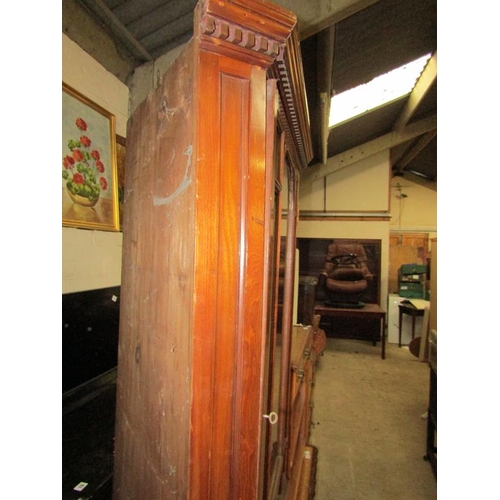 30 - 19C MAHOGANY CORNER CUPBOARD, 194CM H