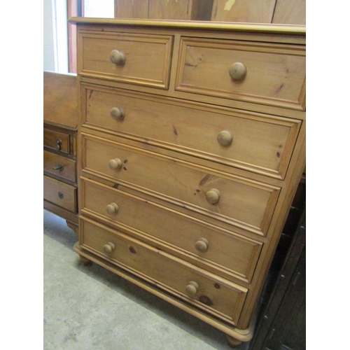 40 - VICTORIAN STYLE PINE CHEST OF TWO SHORT AND FOOUR LONG DRAWERS, 98CM W, 120CM H