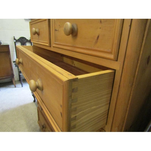 40 - VICTORIAN STYLE PINE CHEST OF TWO SHORT AND FOOUR LONG DRAWERS, 98CM W, 120CM H