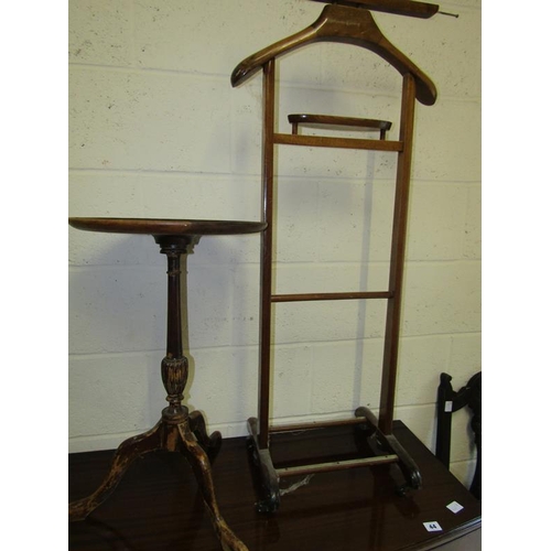 45 - TRIPOD TABLE; VALET STAND