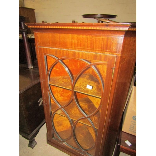 55 - 19c INLAID CORNER CUPBOARD