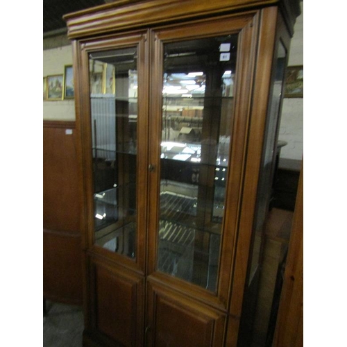 61 - REPRODUCTION MAHOGANY DISPLAY CABINET 190cms H