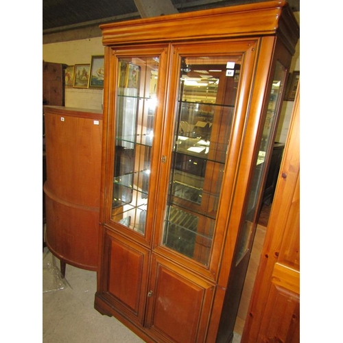 61 - REPRODUCTION MAHOGANY DISPLAY CABINET 190cms H