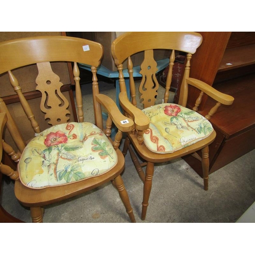 93 - TWO SPINDLEBACK ARMCHAIRS