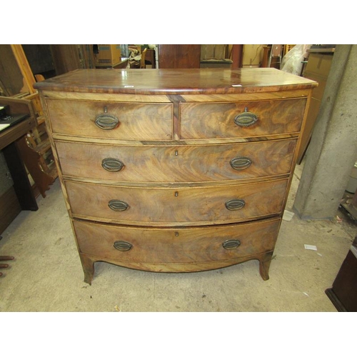 158 - GEORGIAN BOW FRONTED CHEST