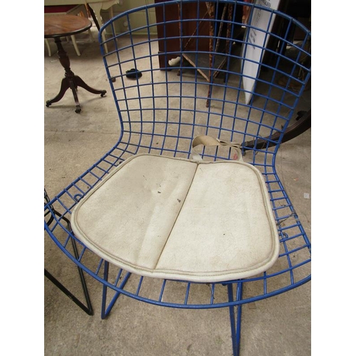 162 - TWO METAL CHAIRS; THREE CHAIR FRAMES (NO LEGS)