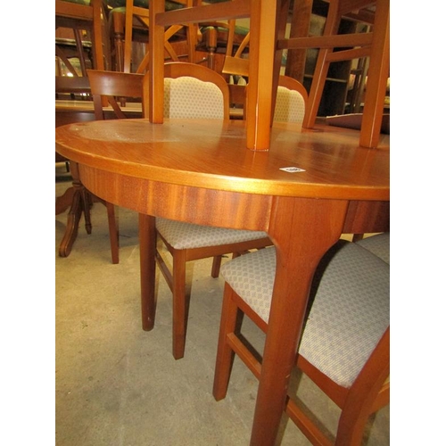 168 - TEAK DINING TABLE AND SIX CHAIRS