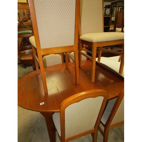 168 - TEAK DINING TABLE AND SIX CHAIRS