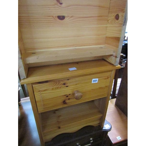 347 - TWO PINE BEDSIDE CUPBOARDS