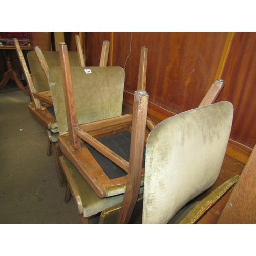 388 - SIX 1950'S UPHLSTERED DINING CHAIRS