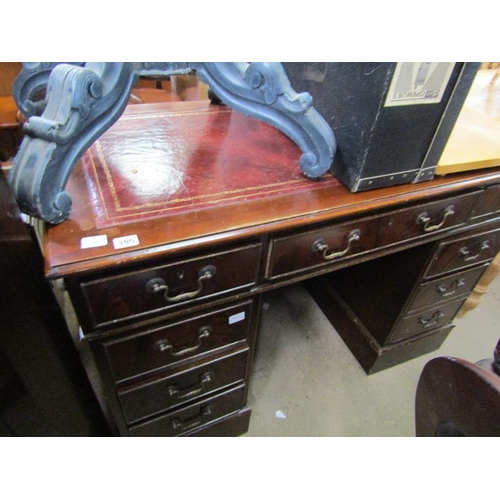 390 - REPRO MAHOGANY LEATHER TOP DESK