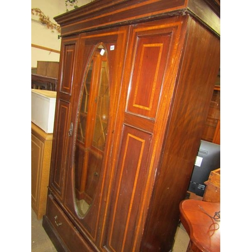 407 - EDWARDIAN INLAID WARDROBE