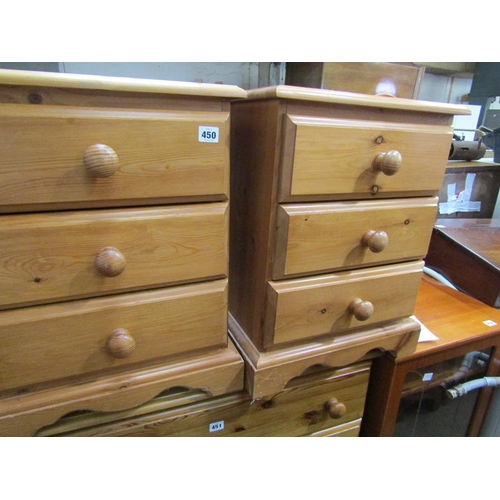 450 - TWO PINE BEDSIDE CHESTS