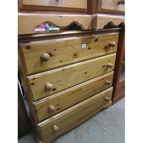 451 - MODERN PINE CHEST