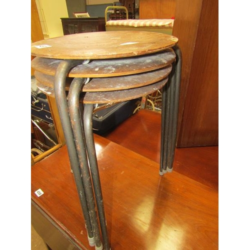 457 - FOUR VINTAGE STOOLS