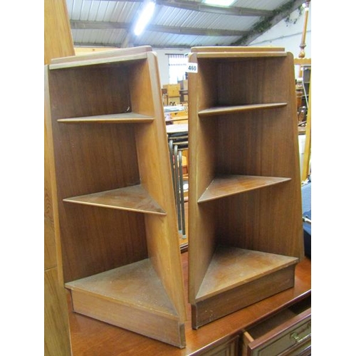 460 - TWO TEAK CORNER CUPBOARDS