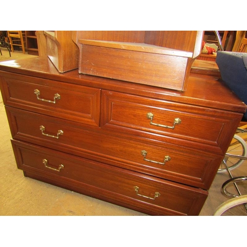 461 - MAHOGANY CHEST OF TWO SHORT/TWO LONG DRAWERS