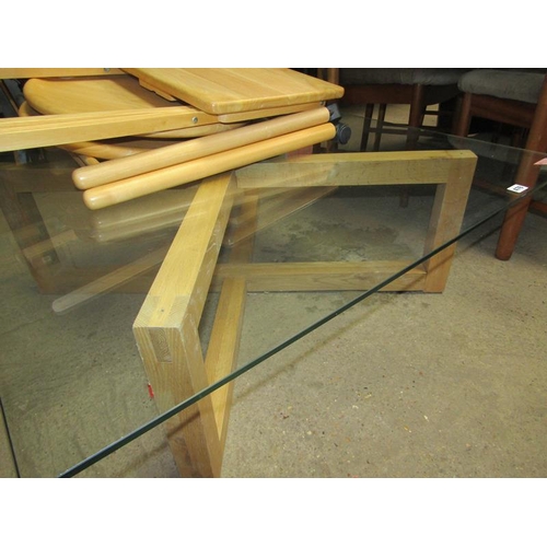 476 - GLASS TOP COFFEE TABLE