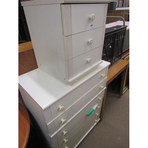 478 - FIVE DRAWER CHEST; BEDSIDE CHEST