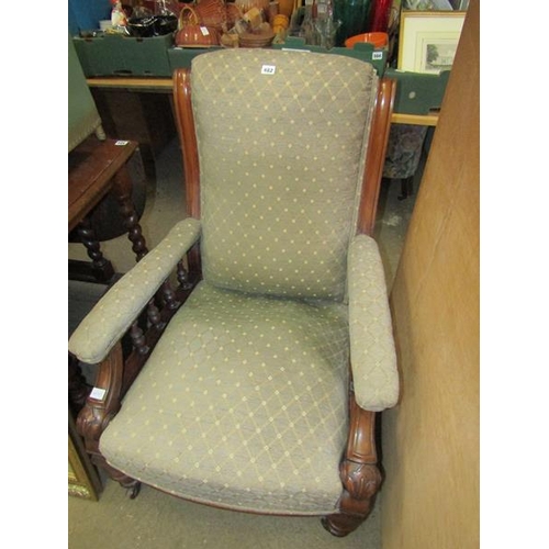 482 - VICTORIAN UPHOLSTERED ARMCHAIR