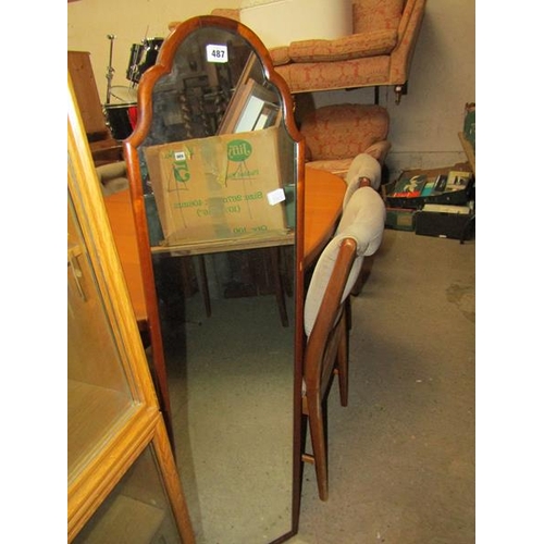 487 - MAHOGANY FRAMED MIRROR