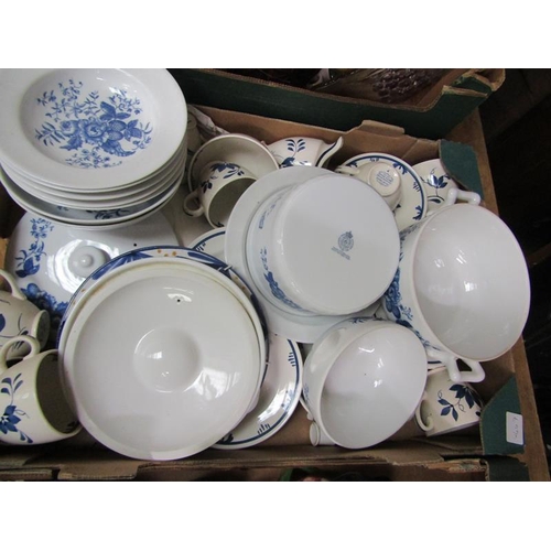 491 - BOX OF BLUE AND WHITE CHINA